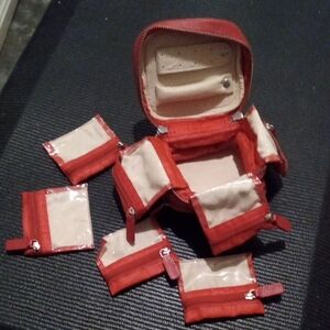 Sundance Red and Cream Travel Jewelry Case